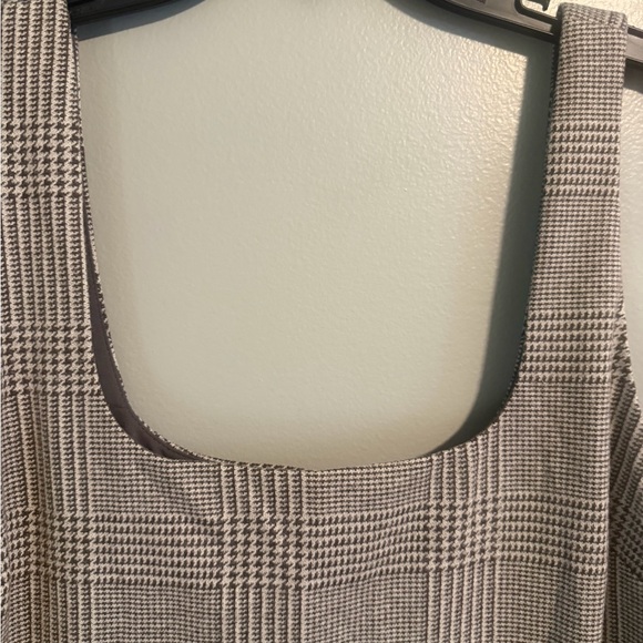 Banana Republic Gray Houndstooth Plaid Preppy Sleeveless Mini Dress Sz 16 NWT - Picture 2 of 11